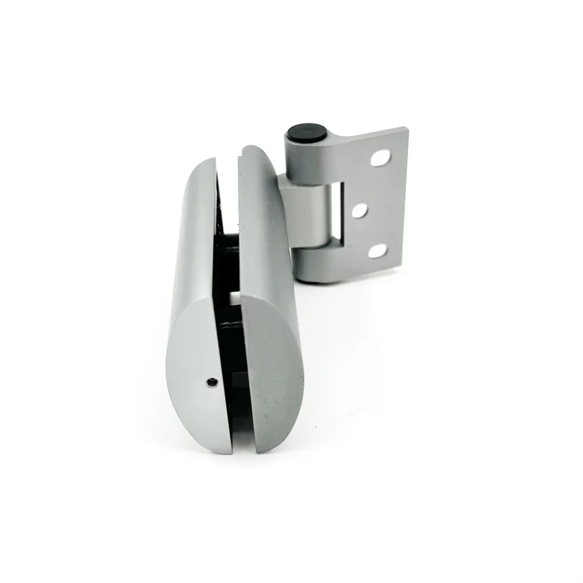 Horizontal Shape Sliver Finished Pivot Mount Hinges Wall to Glass Shower Door Hinges