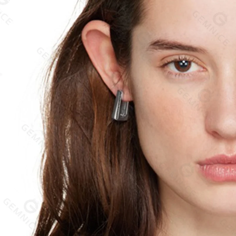 Gemnel 18k Gold Trending 2024 Brand Spinel Stones Silver Black Step Mens  Big Hoop Earrings