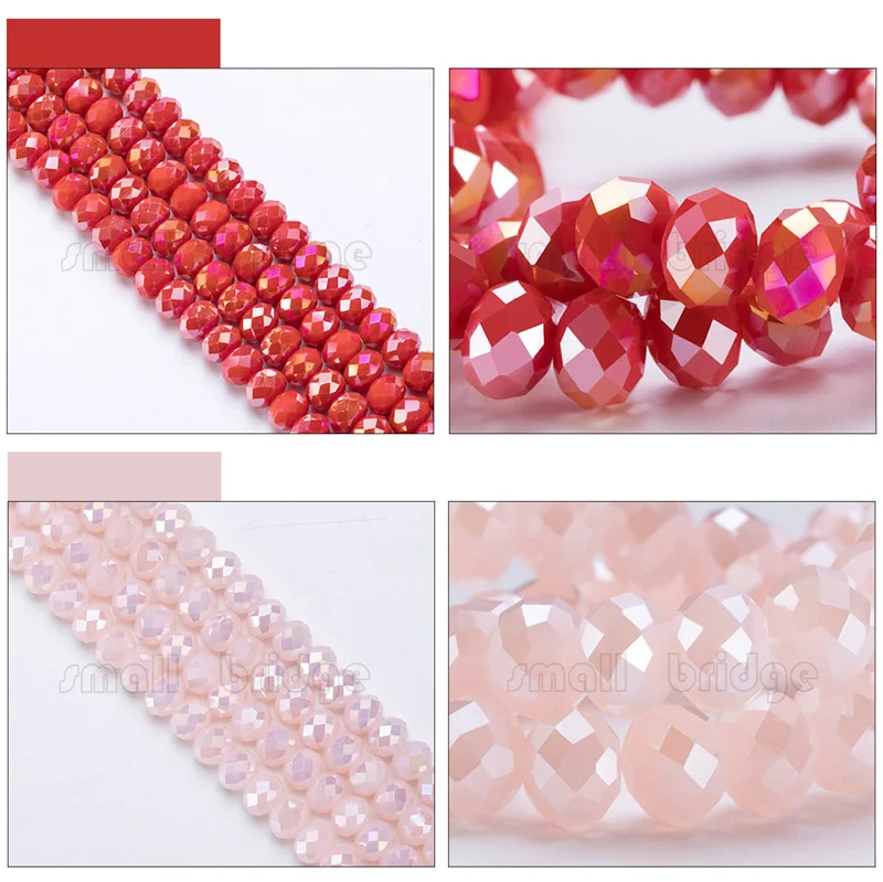 Factory Price 8MM Colorful Round Glass Crystal Rondelle Beads Wholesale manufacture