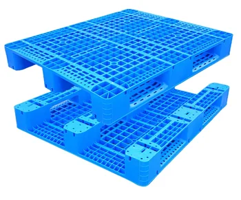 Heavy-Duty Plastic Pallet with 10 Steel Pipes Four Runners Durable Logistical Packaging and Racking Storage