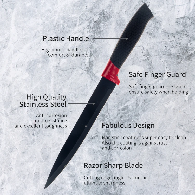 High Quality Stainless Steel Kitchen Knives Set Tools Forged Kitchen Knives Scissors Peeler Set 6pcs Chef Paring Knife