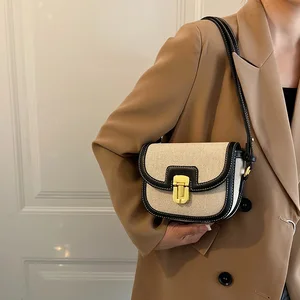 A-187 Korean Retro Single Shoulder Crossbody Saddle Bag Versatile Waterproof PU Small Underarm Bag Women's Fashion New Ins