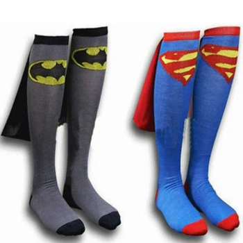 Adult Men Costume Socks Knee High With Cape Cosplay Socks Halloween Cos Accessories