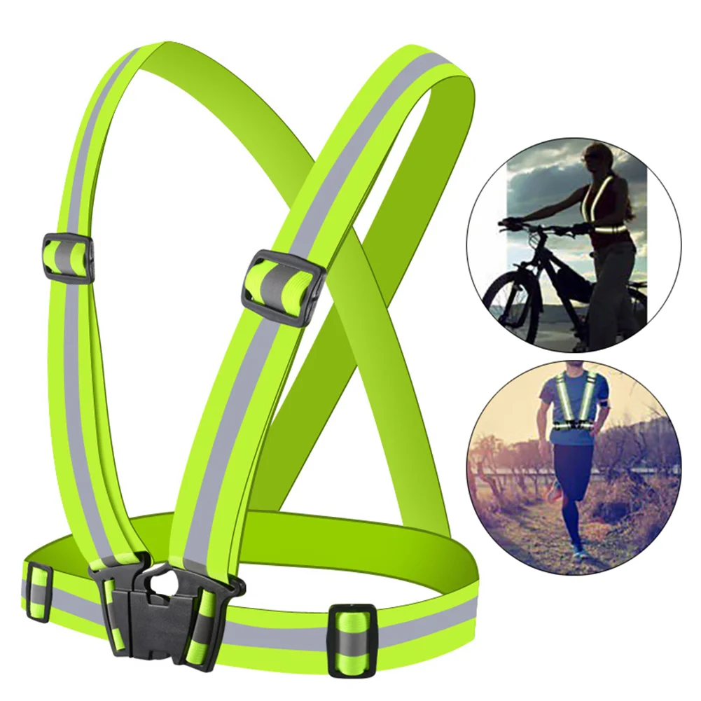 Superbsail Reflective Straps Night Work Security Running Cycling Safety Reflective Vest Visibility Reflective for Scooter & Bike
