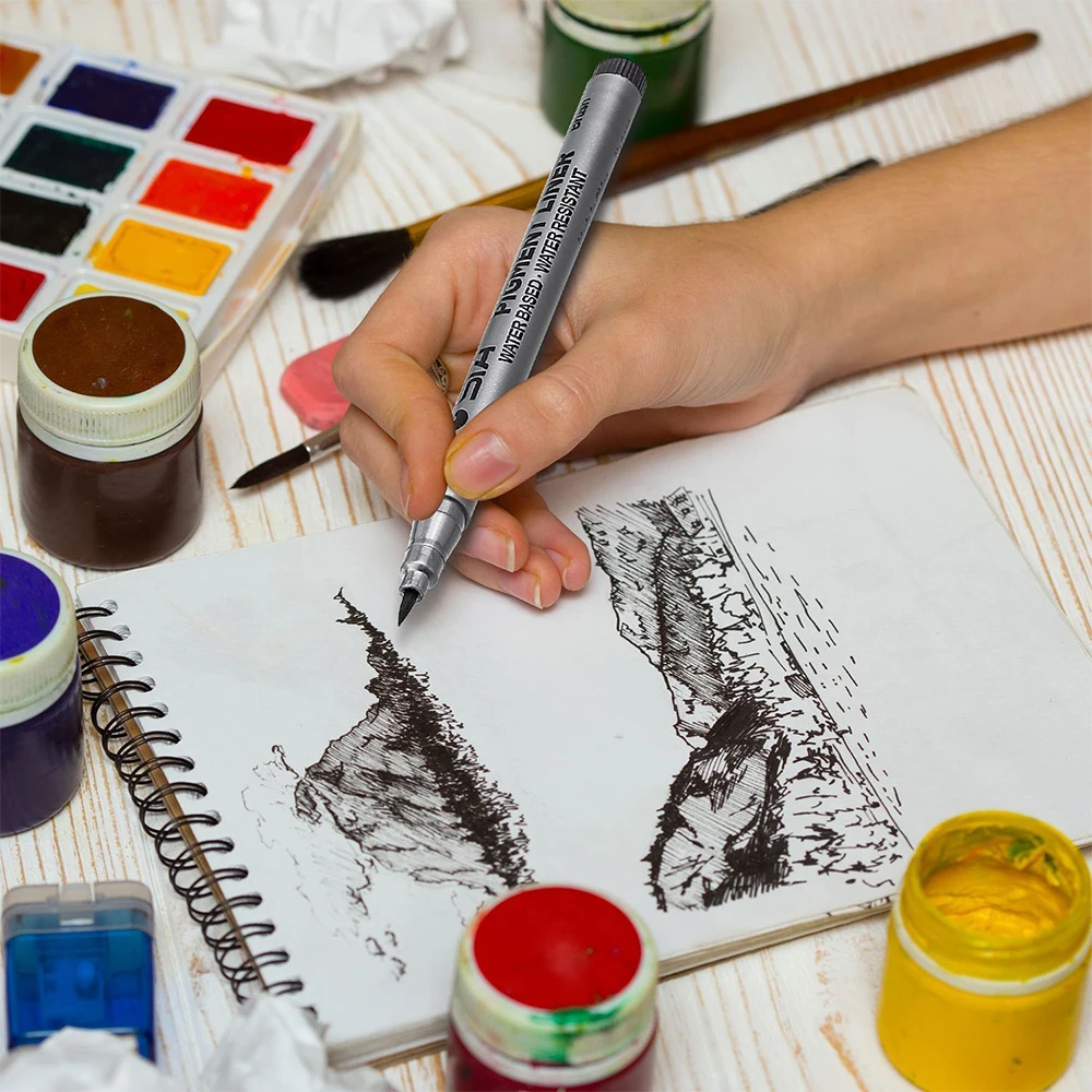 STA Fine Line Drawing Pens Pigment Liner Ink Pen Set Arabic Calligraphy Felt Tip Sketching Art Markers