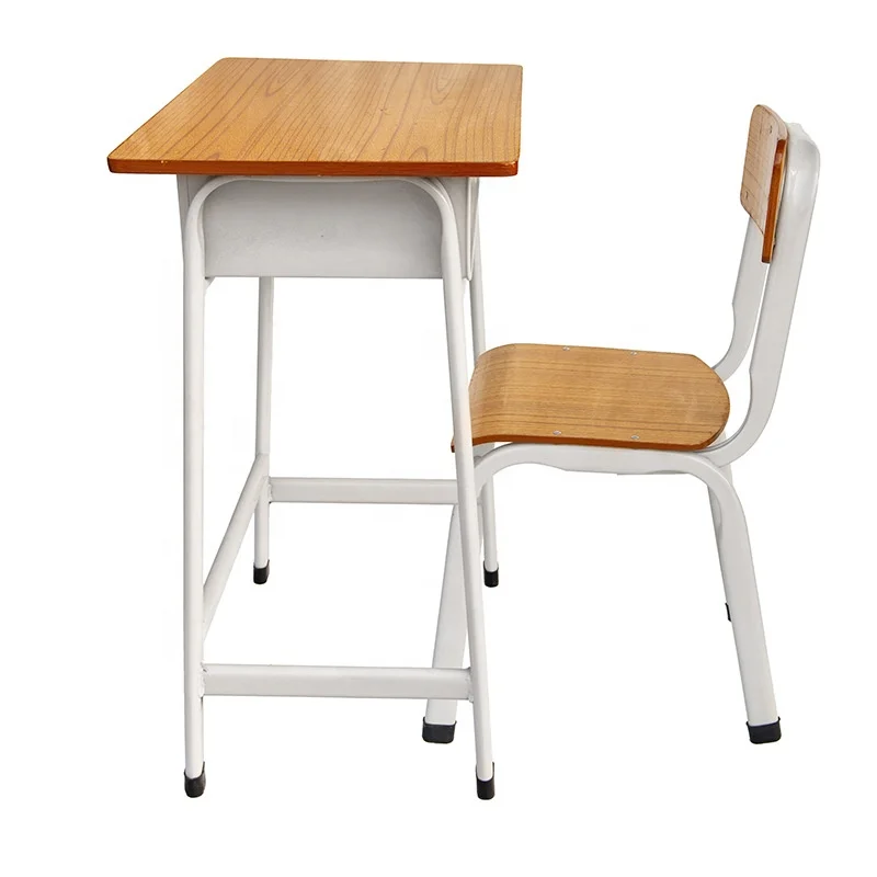 Single Metal School Desk And Chair For Primary School Students