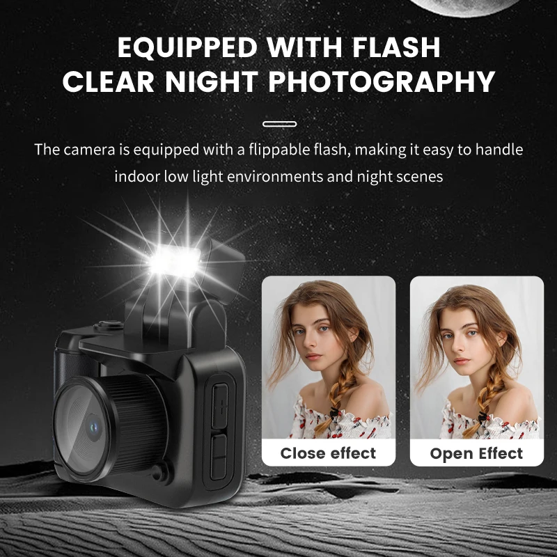 Mini Digital CCTV Camera for Kids Night Vision Retro Photo Style for Photography and Video CMOS Sensor Element