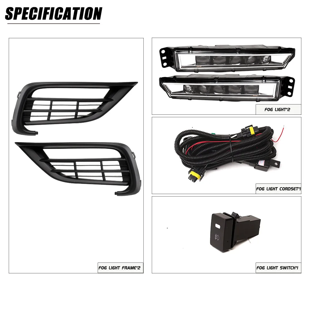 LED DRL Daytime Running Lights Projector Fog Light Lamp Assembly Kit for Honda Insight City 2019 2020 2021 2022