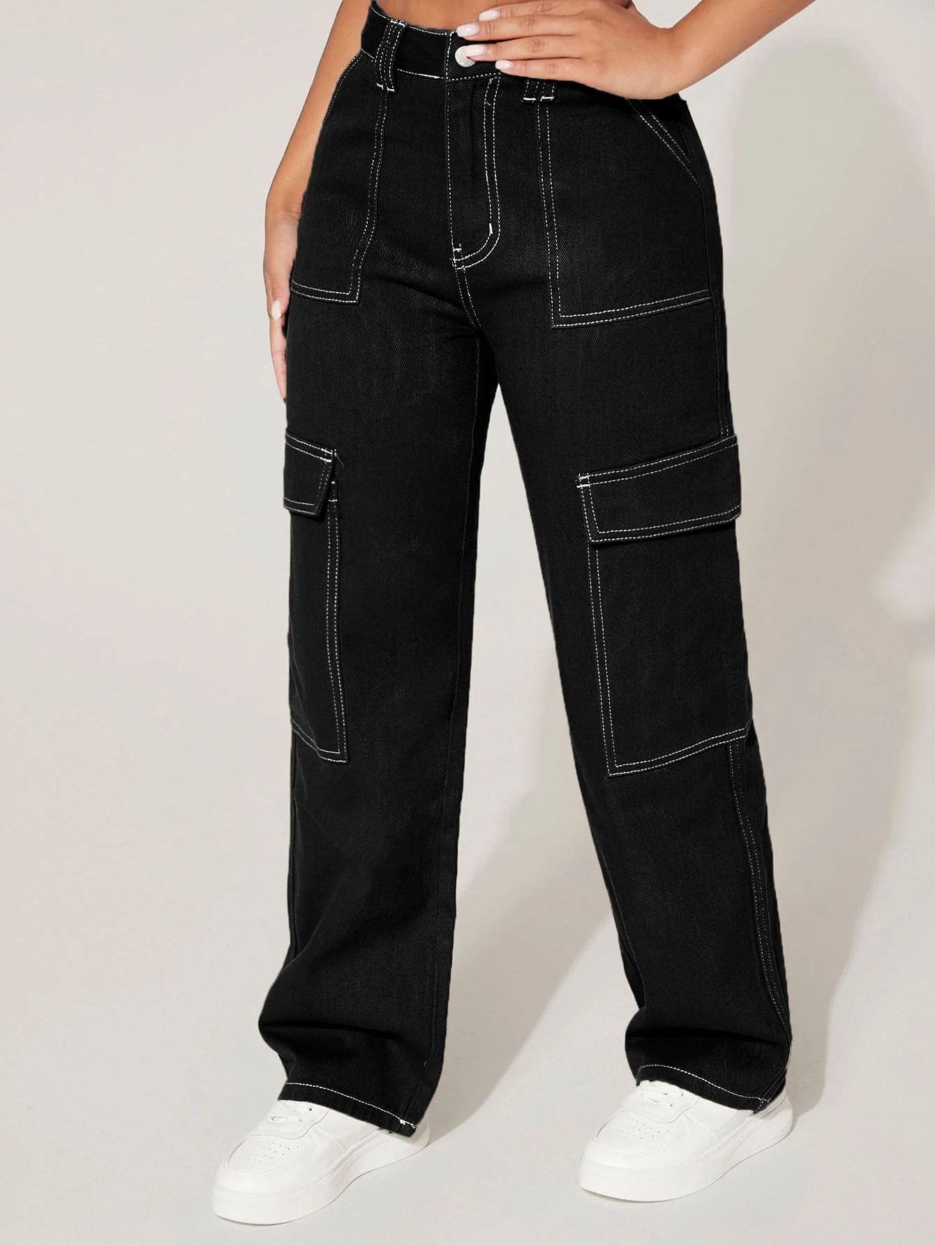 Pantalon Jean Femme 2023 Baggy Jeans High Waist Pocket Cargo Pants ...