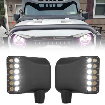 Black Cover Led Turn Signal mirror Rear View Side Amber rearview mirror turn signal light For Jeep Wrangler JK 07-17