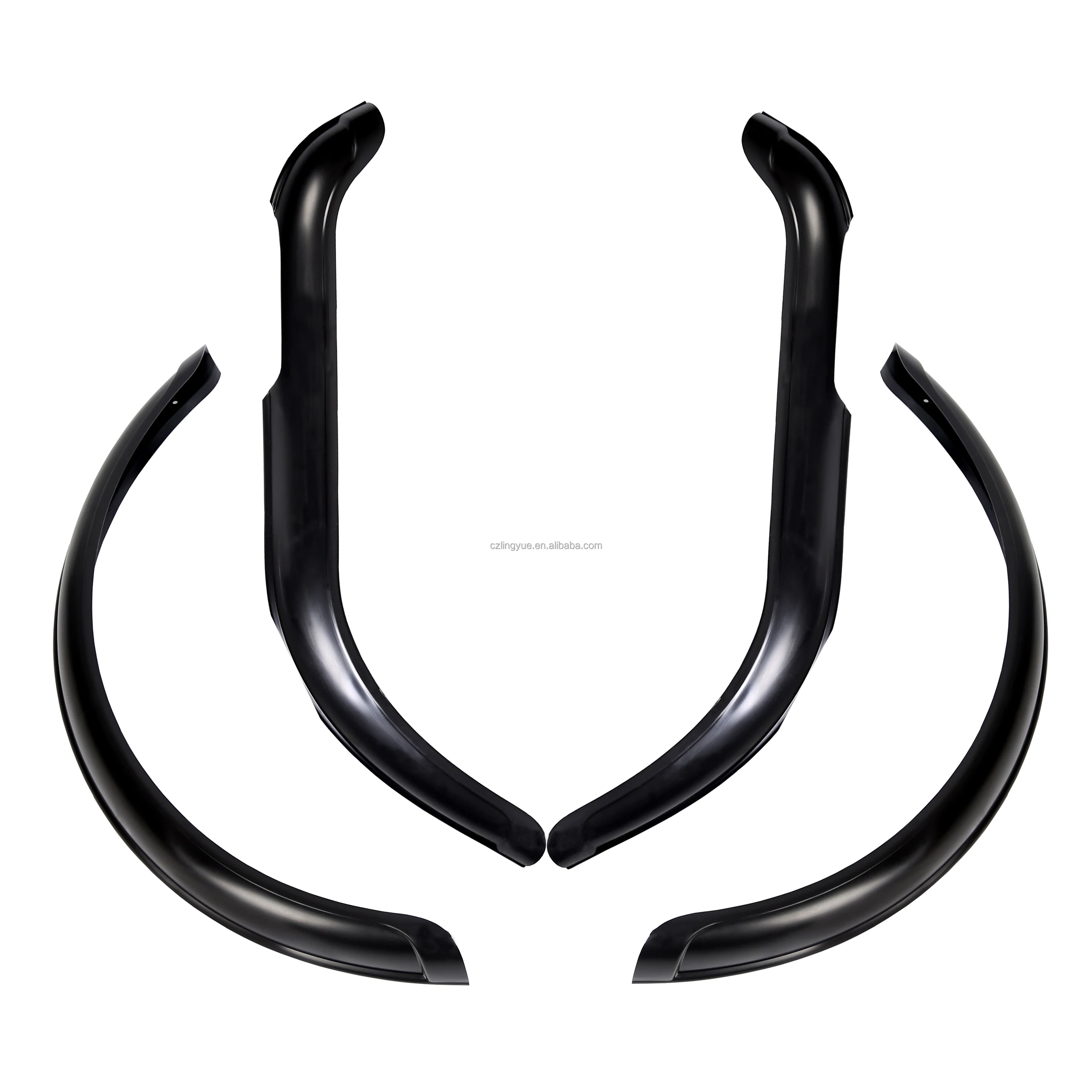 4-Piece Black Fender Flares For 1955-1986 Jeep CJ5 & CJ7 - Direct Replacement, Plastic, Includes Screws