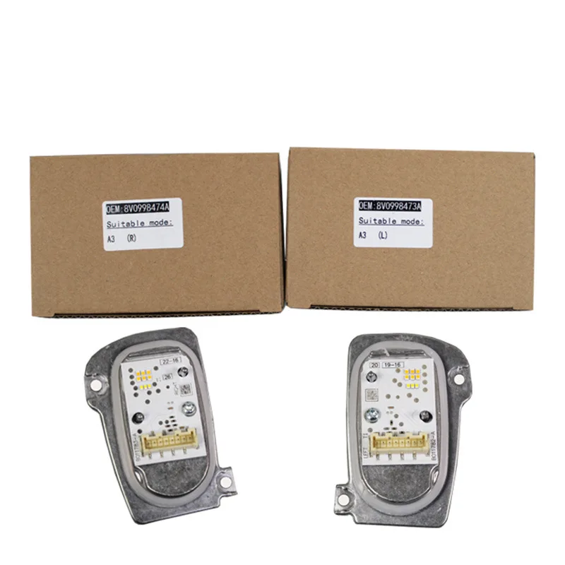 PENGNAQP Module Feux de Jour Compatible avec A3 S3 8V0998473A 8V0998474A 90071302 90071303 B011782-A B011783-A Module D'éclairage De Voiture DRL De Phare Matriciel(8V0998474A Right