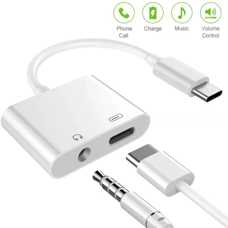 Адаптер для наушников с двумя разъемами типа C на 3 5 мм Samsung Huawei P30 USB