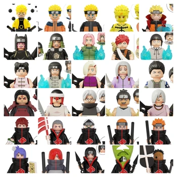 Japanese Shinobi Mini Figures Manga Animation Building Block Uchiha Sasuke Kakuzu Mini Block Set Assembled Plastic Collect Toy