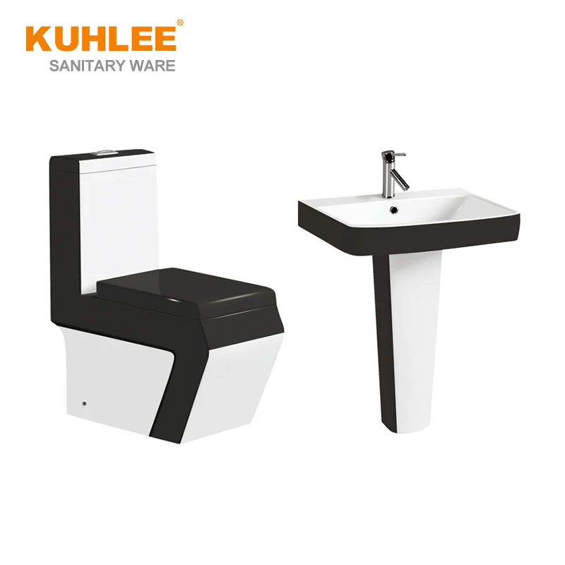 Bathroom Ceramic Washdown Green Black Red Color One Piece WC p trap s trap Toilets Bowl