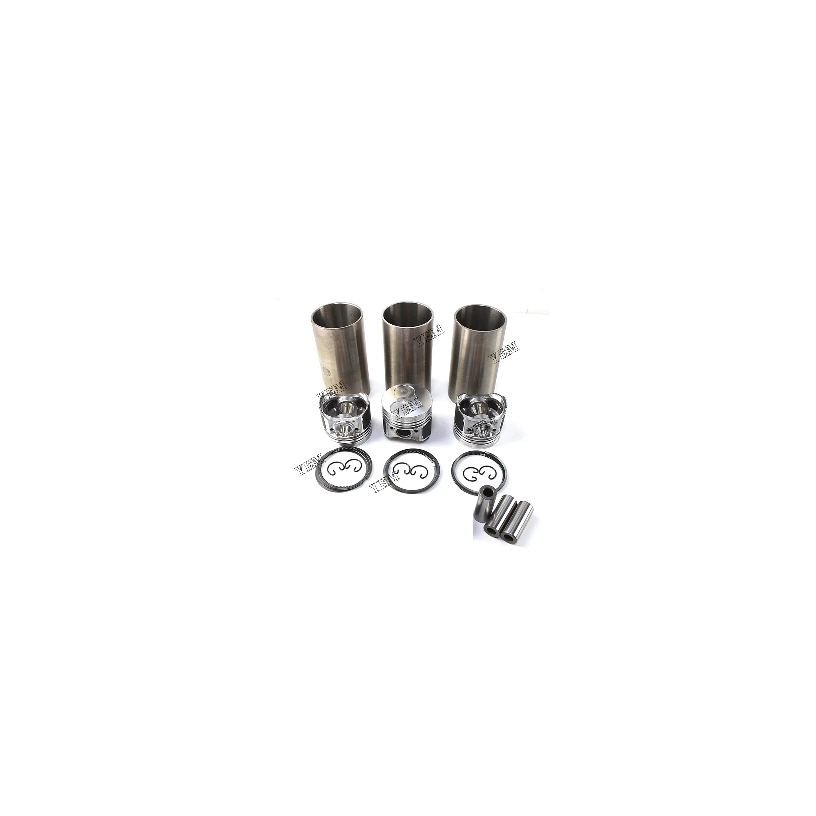 New 3 Set STD Cylinder Liner Kit With Piston (Pin & Clip) for Kubota D905 Engine Genuine Engine Parts
