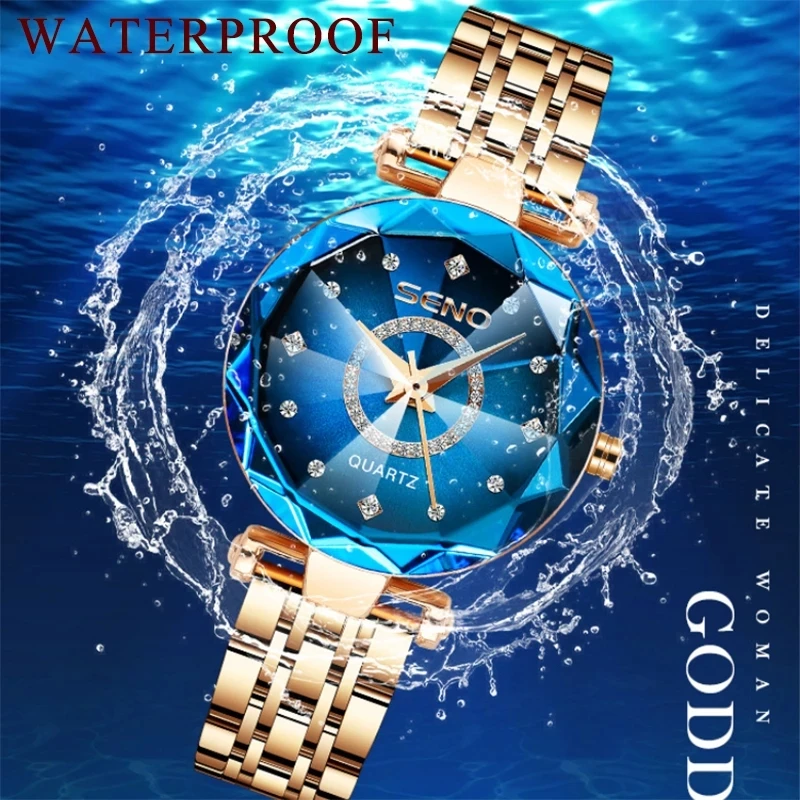 SENO S042 2019L Design speciale orologio al quarzo cinturino in acciaio inossidabile Display analogico donna affari orologi a mano per le donne