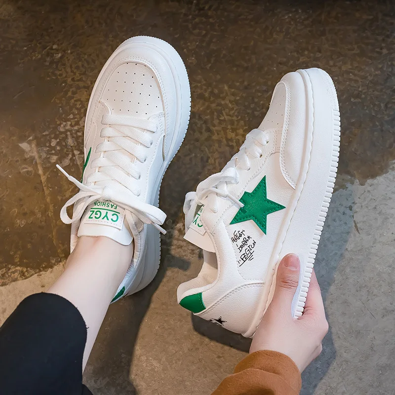 Star Fashion Country Tide Retro Women's Simple White Shoes