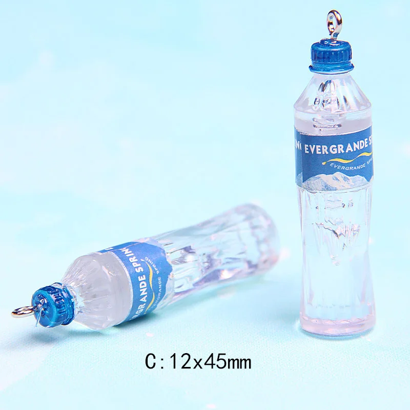 Free Shipping Simulated Mineral Water Bottles Drink Bottle Charms Resin Ornament Cute Jewelry Decoration Kawaii Resin Crafts