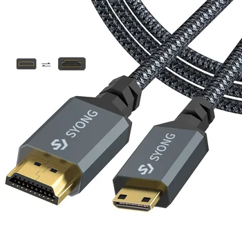SYONG High Speed 4K 60Hz Mini Display HDMI to HDMI Cable  5m Male Bi-Directional 2.0 Cord Nylon Braided for PC Screen Monitor