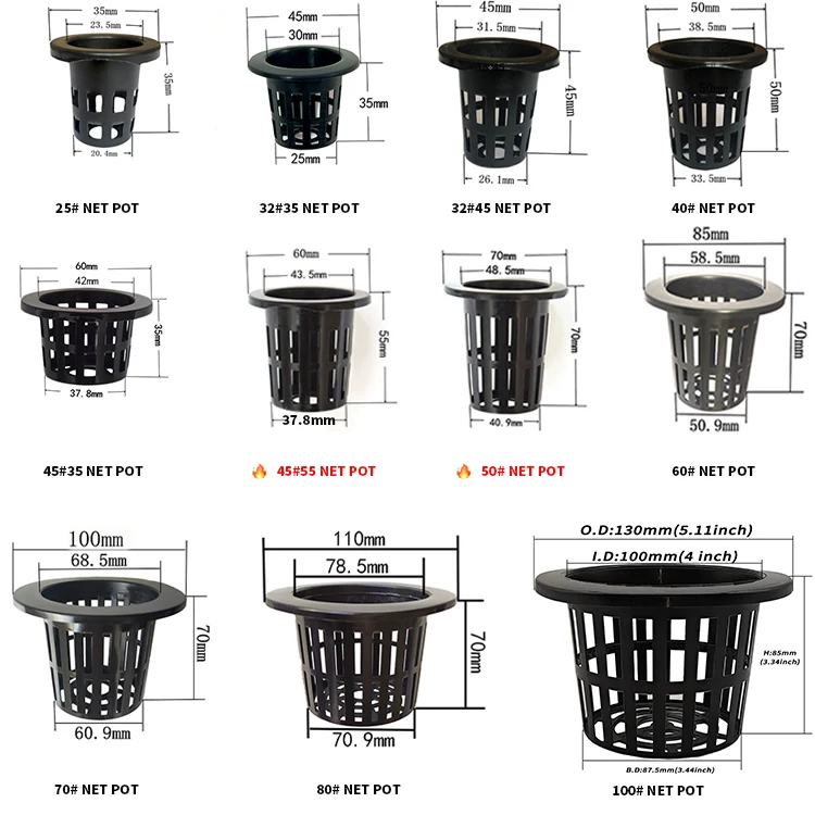 MESH NET POT BASKET for GROW HYDROPONICS AEROPONICS SYSTEM