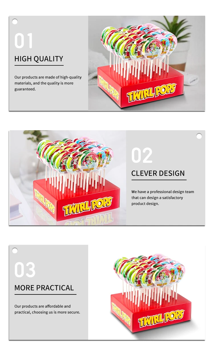 Customized Paperboard Matt Lamination Lollipop Chocolate Display Kids