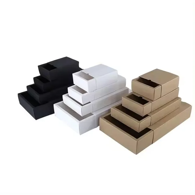 Wholesale Custom Size Recyclable Cardboard Paper Box Small Gift Drawer Slide Paper Boxes