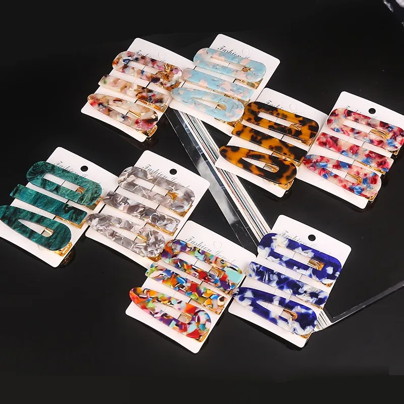 Europe and the United States trend acetic acid hairpin set everything sweet one-line clip side clip high-grade hair accessories