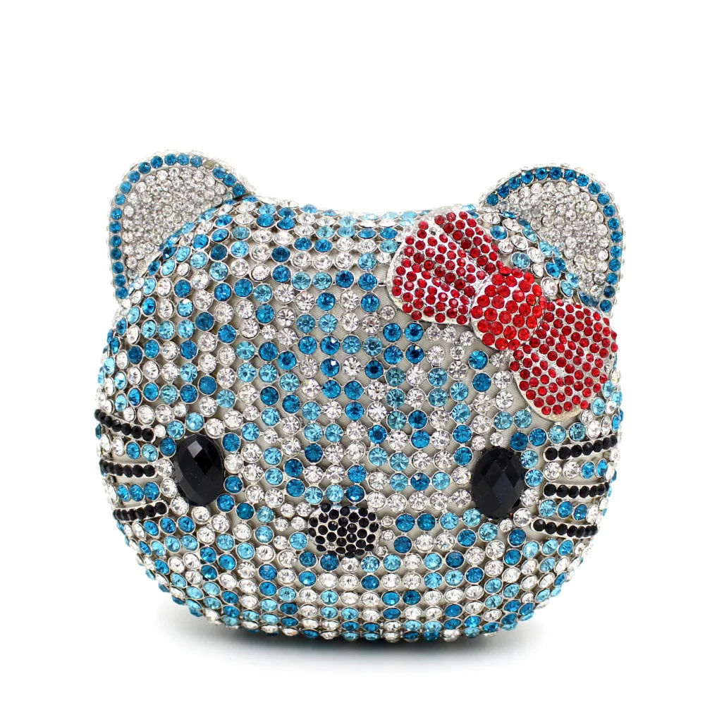 Hello My Name is Clutch With Swarovski Crystals Bling 
