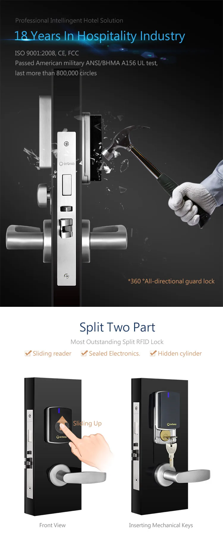 Orbita High Security Master Key Rfid Key Card Electronic Hotel Smart