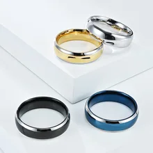 Classic Gold Wedding Ring Steel High Polished Man Ring Customized Stainless Steel Ring for Men Jewelry Stainless Steel Rings