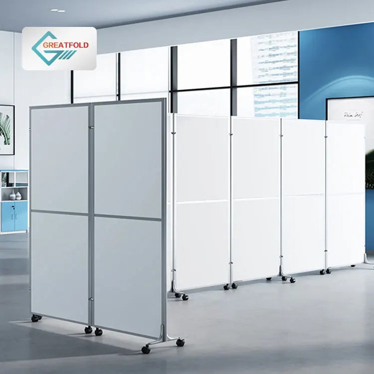Portable Movable Office Partition Screen Folding Decorative Room Divider with Wheels for Birthday Decorations