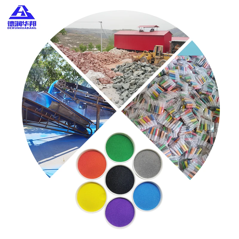 Chinese color sand factory supplier children's sand painting  glass bottles filled with colored sand are used for decorations