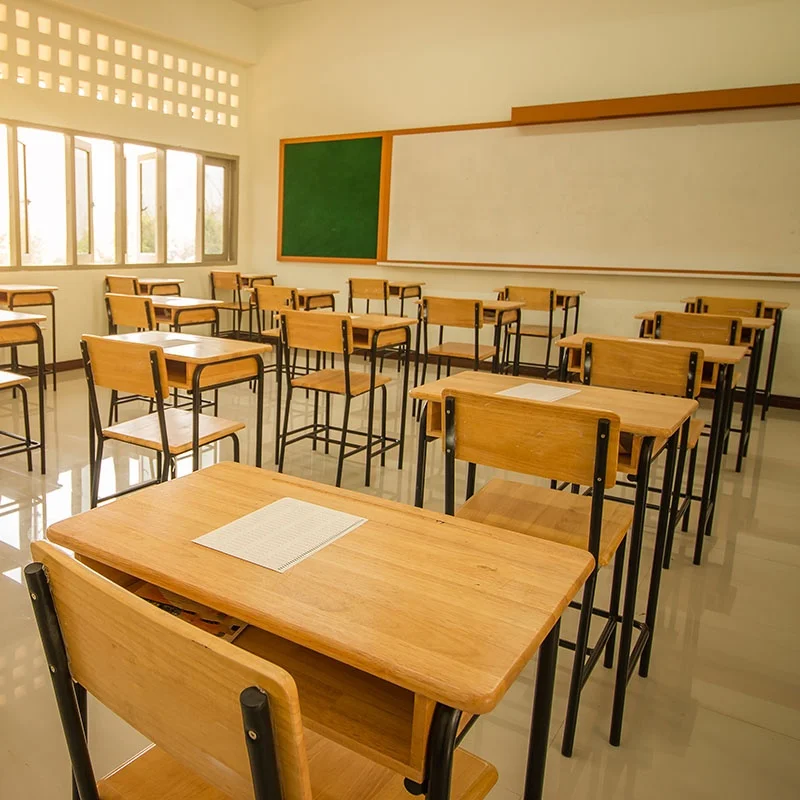 Oem Custom College Desk And Chair Set Solid Wood Table Study Chair With