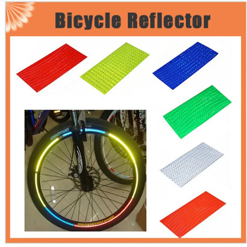 1pcs 21.5*10.5cm vélo réflecteur fluorescent vtt vélo vélo autocollant roue  jante réfléchissante autocollants décalque accessoires