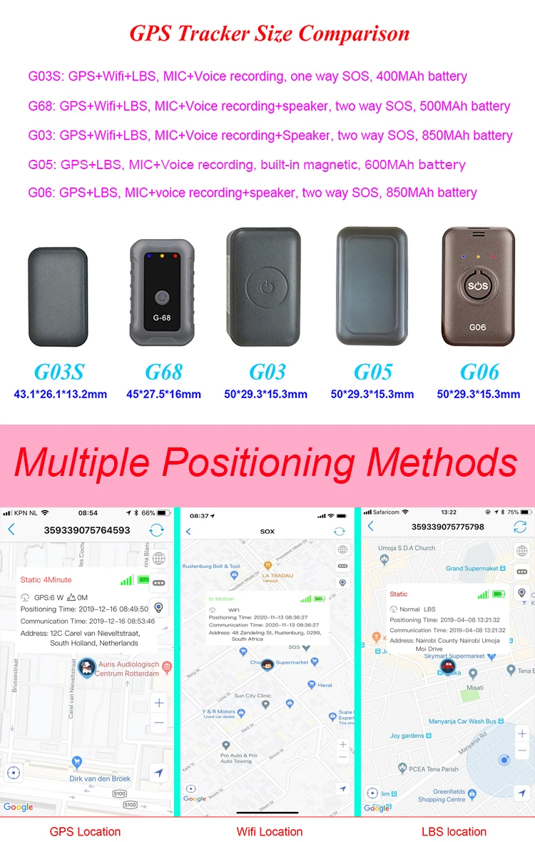 Topin Mini GPS Tracker D3 Hidden LBS Locator GSM Voice Recorder