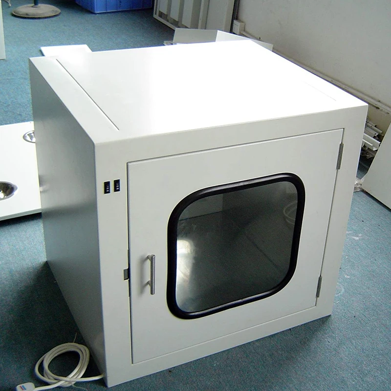 Cleanroom  Pass Box Dynamic Operation Display Hooked Mechanical Interlock Static Type Pass Box