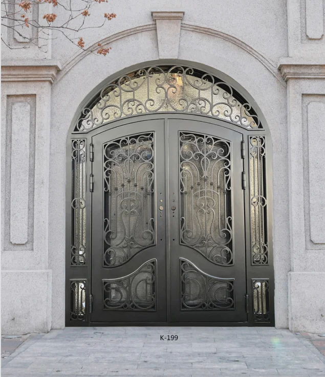Door Main Surface Pattern Finish Mount Wmetalt Iron Gates Style Steel New Modern Design Cheap Price Latest Europe Village Villa