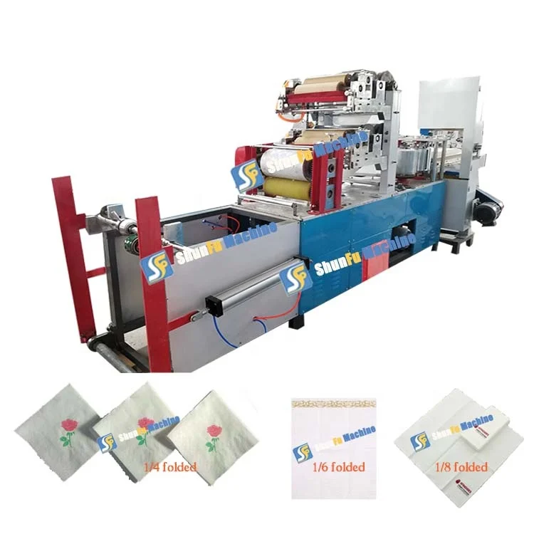 Multi Function Plastic Bag Tissue Papers Packing Use Napkin Paper Making Machine with 2 Color Printing