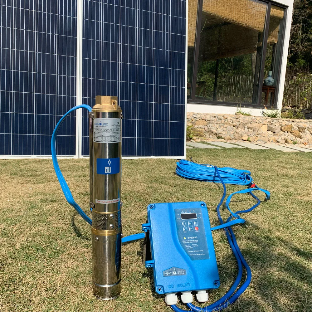 Pompe Solaire Submersible 48V DC 400W 3000L/H Acier Inoxydable - Pour Puits Ou Irrigation
