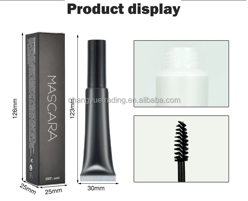Lash Mascaras White Squeeze Tube Custom Logo Waterproof Lasting Black