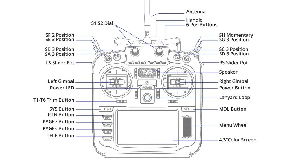 RadioMaster TX16s MKII Remote Control ExpressLRS/Multi-protocol 4in1 16CH 2.4GHz Radio Controller for FPV Racing Drone H48058c03df87489cbba0799ef8d456164