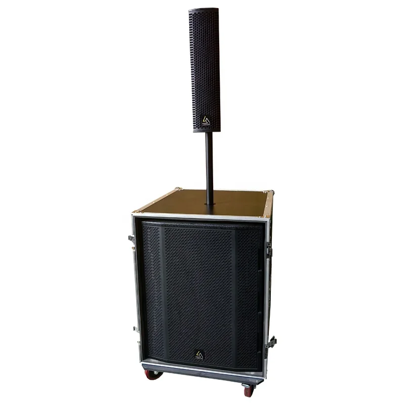 2 Pcs L4 Active Column Speaker Line Array with Neodymium Magnet Hi-Res Audio Portable Design Wood Shell Durable & Eco-Friendly