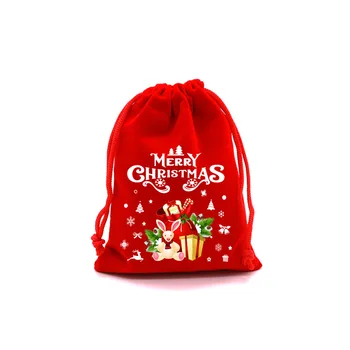 Christmas red cloth bag Bundle mouth gift bag hot Christmas apple bags candy biscuit wholesale