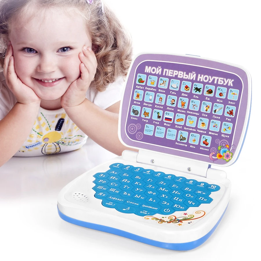 Russian Language Mini Tablet Computer Learning Toy with Alphabet and Words Multifunction Educational Learning Machine for Kids