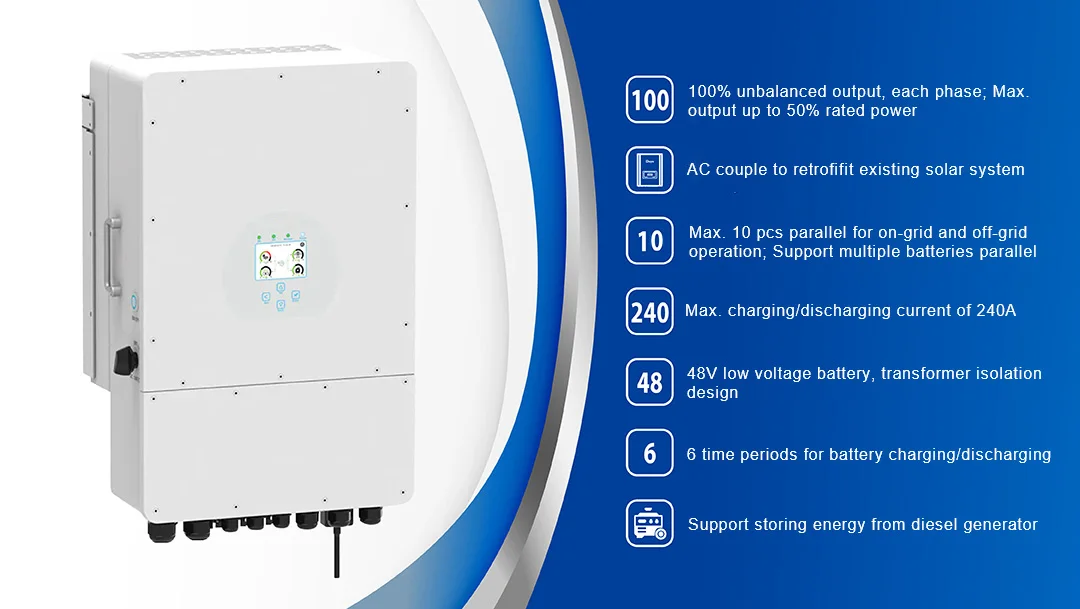 Deye Sun 12k Sg04lp3 Eu 3phase Solar Hybrid Inverter 2mppt Pure Sine Wave 48voltage 12kw 12kva 4797