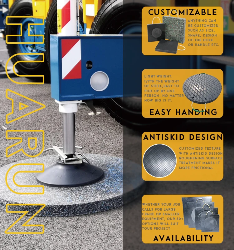 Virgin Uhmwpe Outrigger Jack Pad Heavy Duty Crane Leg Mat Load