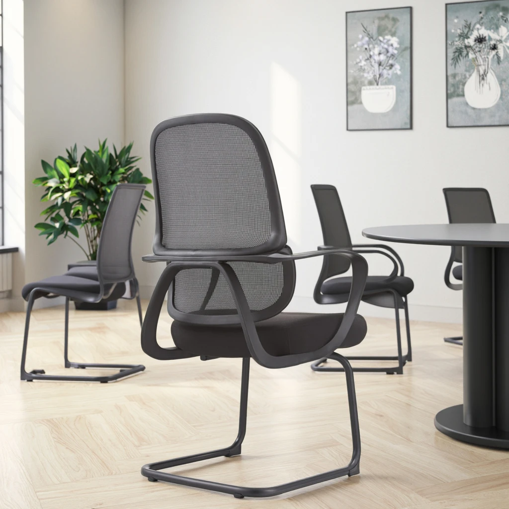 Spring Base Conference Room Visitor Chair Heavy-Duty Steel Construction Industrial Grade Mesh Task Chair Professional Commercial 4