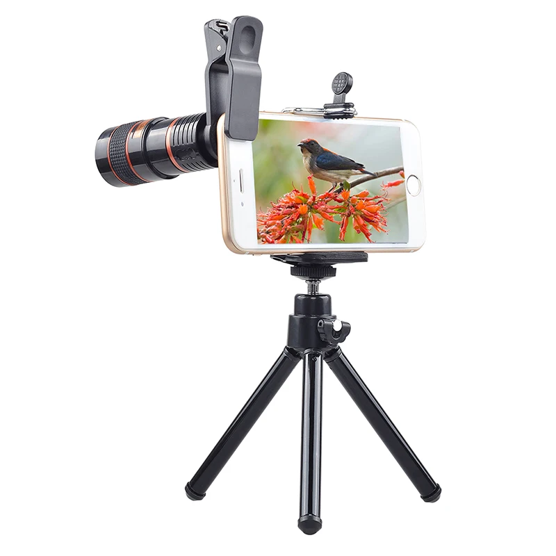 Мобильный телефон съемный объектив для камеры телефон фотографический 12X телескоп рыбий глаз селфи 4 в 1 Объективы