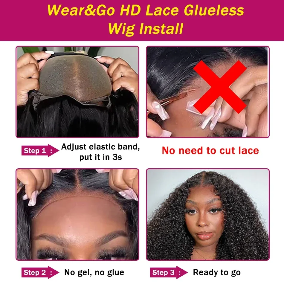Loose Deep Wave Human Hair Lace Closure Wig Glueless Natural Look_voghion.com